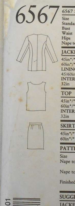 NEW LOOK PATTERNS 6567 LONG JACKET-TOP-SKIRT SIZE 6-18 COMPLETE-TOP CUT 12 SKIRT + JACKET CUT TO 18