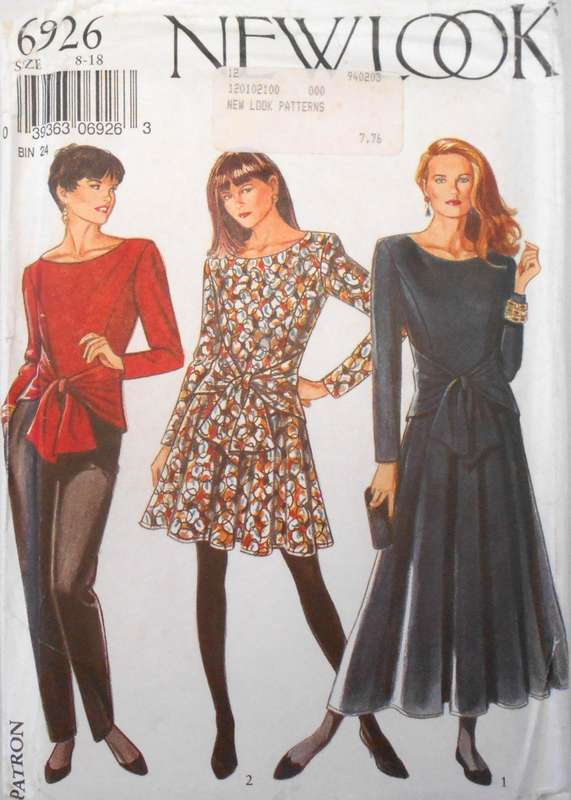 NEW LOOK PATTERNS 6926 PANELLED WAISTED DRESS SIZE 8-18 COMPLETE-UNCUT-F/FOLDED