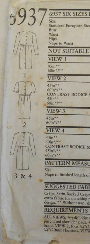 NEW LOOK PATTERNS 6937 HIGH WAIST DRESS WITH OVER TOP SIZE 6-16 COMPLETE-UNCUT-F/FOLDED