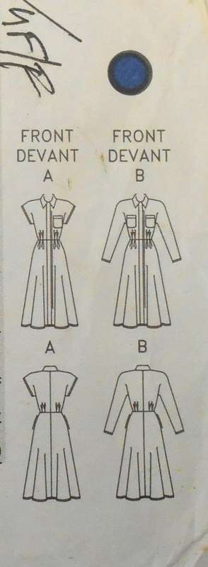 VOGUE 7810 LOOSE FITTING TUCKED BODICE DRESS SIZE14-16-18 COMPLETE-UNCUT-F/FOLDED