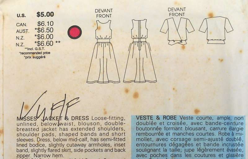 VOGUE 9322 JACKET & DRESS SIZE 12-14-16 COMPLETE-UNCUT-F/FOLDED