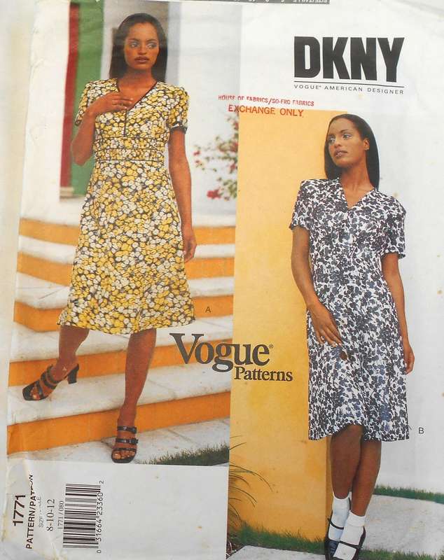 VOGUE DKNY 1771 DRESS SIZE 8-10-12 COMPLETE-UNCUT-F/FOLDED
