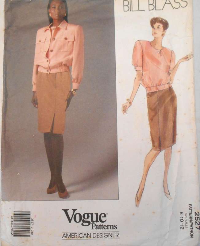 VOGUE 2527 JACKET-TOP-SKIRT - SIZE 8-10-12 COMPLETE-UNCUT-F/FOLDED