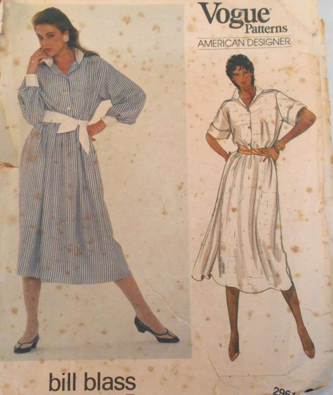 VOGUE 2961 DRESS & BELT- SIZE 16 COMPLETE-UNCUT-F/FOLDED