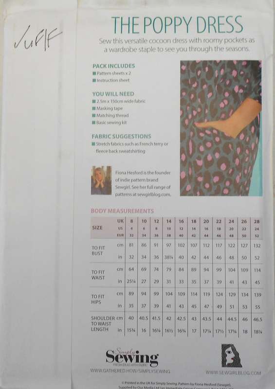 SEWGIRL - THE POPPY COCOON DRESS SIZE 8 - 28 COMPLETE-UNCUT-F/FOLDED-SEALED