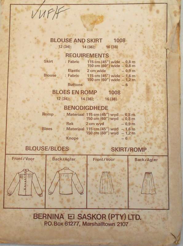 BERNINA 1008 BLOUSE & SKIRT SIZE 12-14-16 COMPLETE-UNCUT-F/FOLDED
