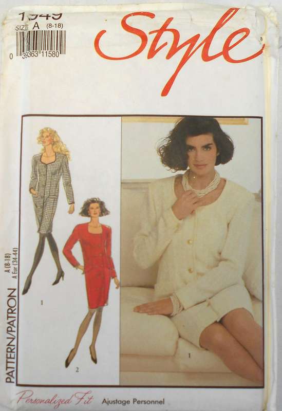 STYLE 1949 DRESSES WITH DARTS-SIZE 8-18 COMPLETE-UNCUT-F/FOLDED