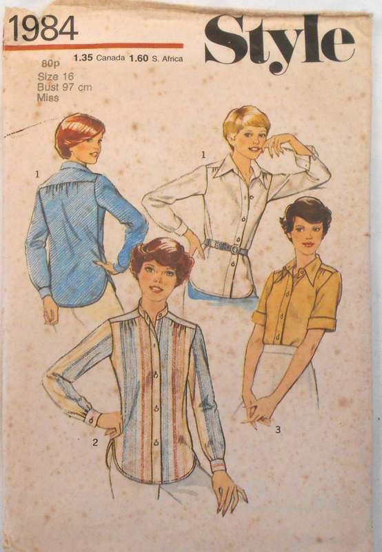 VINTAGE STYLE 1984 SET OF SHIRTS-SIZE 16 BUST 97 CM COMPLETE
