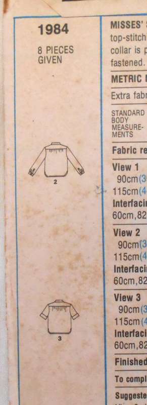 VINTAGE STYLE 1984 SET OF SHIRTS-SIZE 16 BUST 97 CM COMPLETE