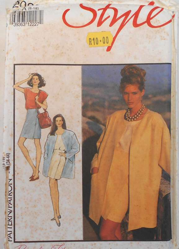STYLE 2025 LOOSE FITTING LINED JACKET-PULL ON TOP-SKIRT-SIZE 8-18 COMPLETE-UNCUT-F/FOLDED