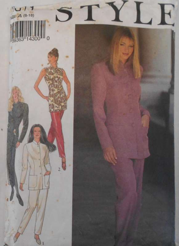 STYLE 2311 LONG PANELLED JACKETS+MANDARIN COLLAR-HI WAIST SKIRT-PANTSSIZE 8-18 COMPLETE-MOSTLY UNCUT