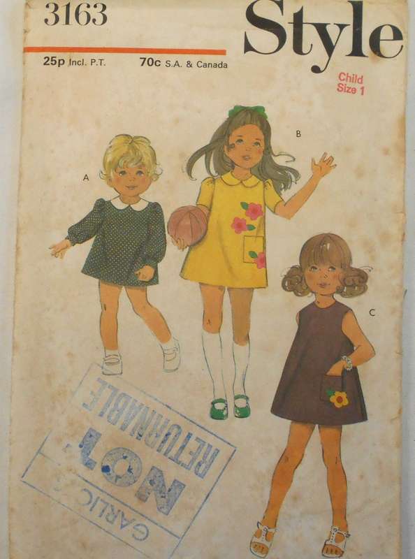 STYLE 3163 TODDLERS DRESS SIZE 1 YEAR COMPLETE-WITH TRANSFER