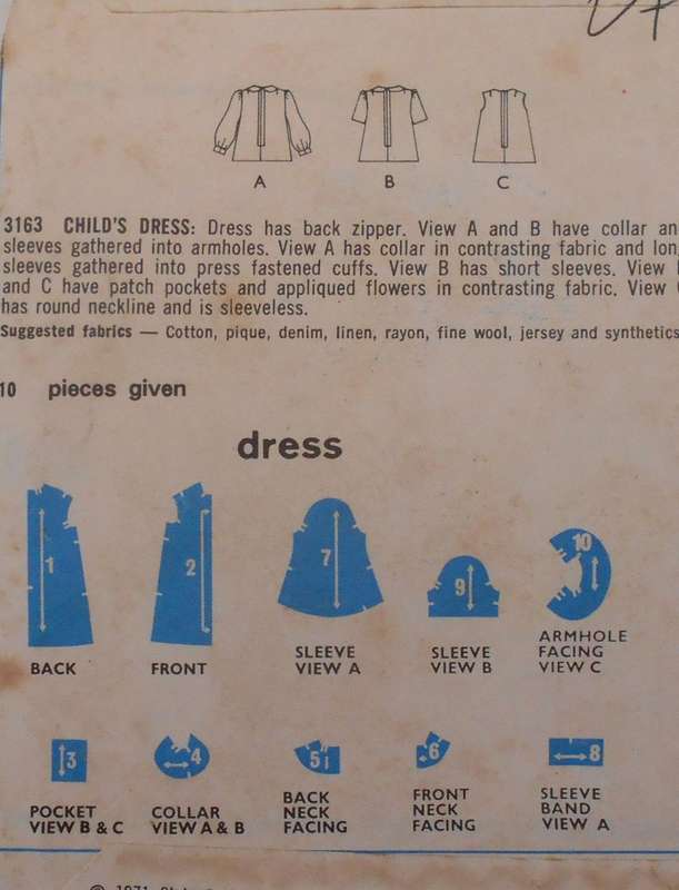 STYLE 3163 TODDLERS DRESS SIZE 1 YEAR COMPLETE-WITH TRANSFER