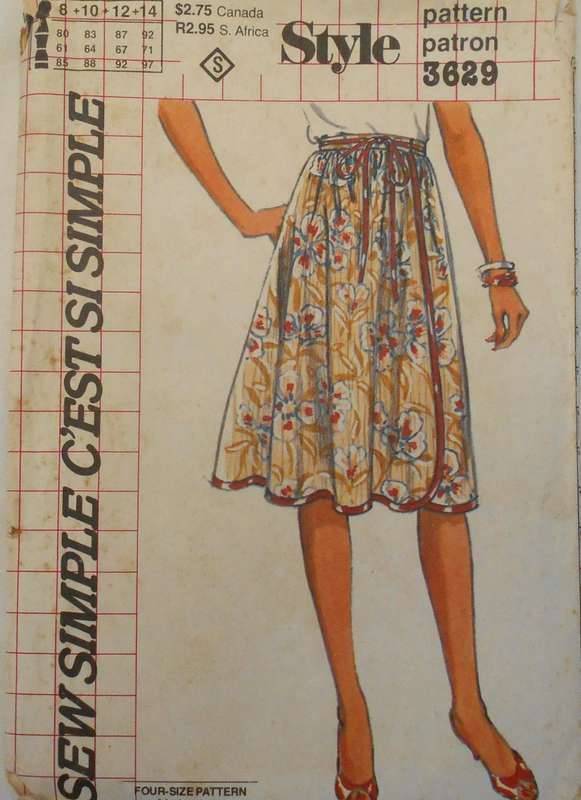STYLE 3629 FRONT WRAP SKIRT SIZE 8-10-12-14 COMPLETE-CUT TO 14