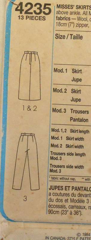 STYLE 4235 SKIRTS & PANTS SIZE 8-10-12 COMPLETE-UNCUT-F/FOLDED