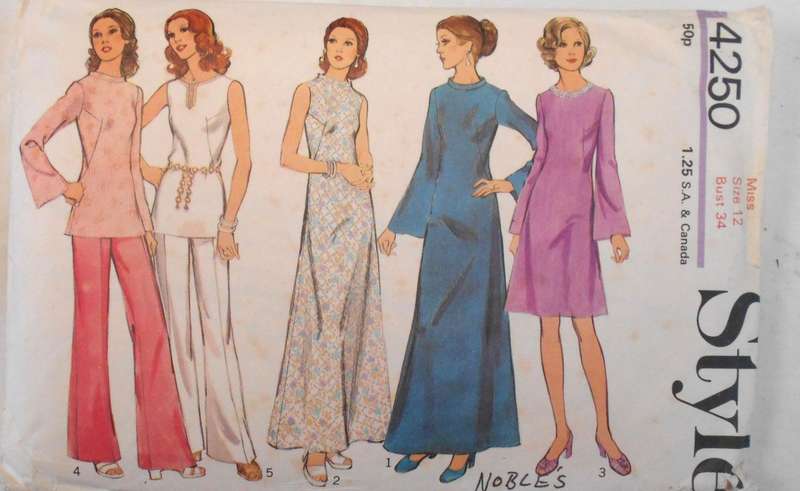 VINTAGE STYLE 4250 DRESS-TUNIC-PANTS SIZE 12 BUST 34 COMPLETE