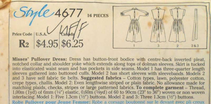 STYLE 4677 PULLOVER DRESS SIZE 18 COMPLETE-UNCUT-F/FOLDED