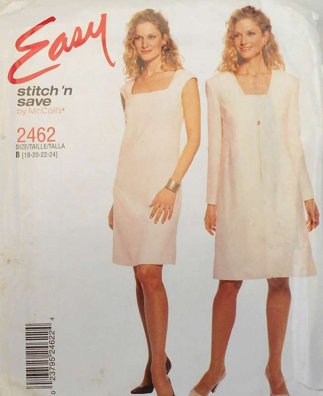 McCALLS  2462 DRESS & UNLINED JACKET SIZE 18-20-22-24 COMPLETE-UNCUT-F/FOLDED