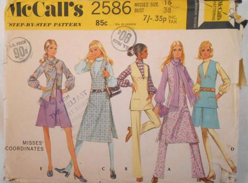 VINTAGE McCALLS  2586 CO-ORDINATES SIZE 16 BUST 38 COMPLETE-UNCUT-F/FOLDED