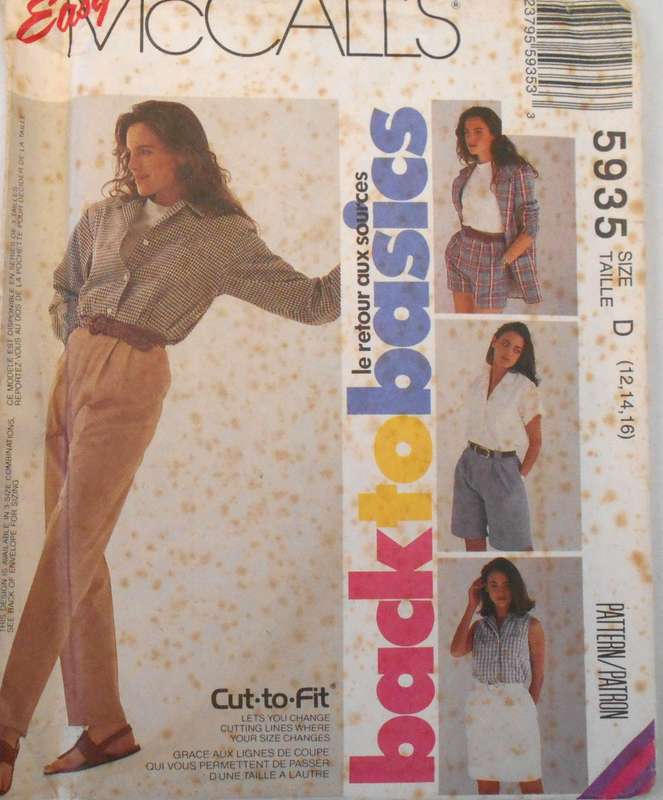 McCALLS 5935 SKIRT-PANTS-SHORTS SIZE 12-14-16 COMPLETE-UNCUT-F/FOLDED