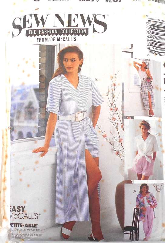 McCALLS 6464 SHIRT-TOP-SKIRT-PANTS-SHORTS SIZE 16-18-20 COMPLETE-PART CUT TO 20