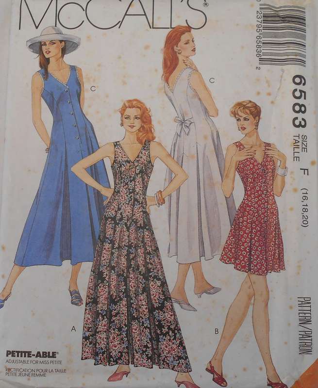 McCALLS 6583 JUMPSUIT-ROMPER-DRESS SIZE 16-18-20 COMPLETE-UNCUT -F/FOLDED