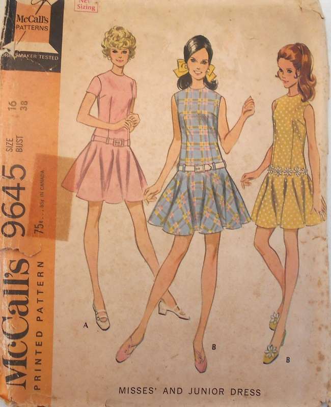 VINTAGE McCALLS 9645 DRESS SIZE 16 BUST 38 COMPLETE