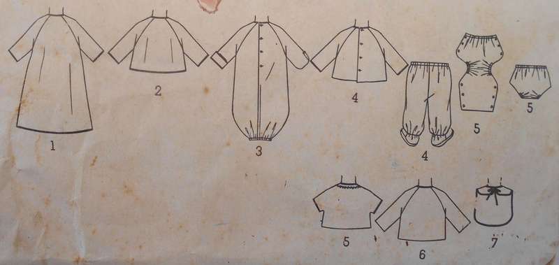 VINTAGE SIMPLICITY 5163 LAYETTE IN ONE SIZE - NO SEWING INSTRUCTIONS SUPPLIED