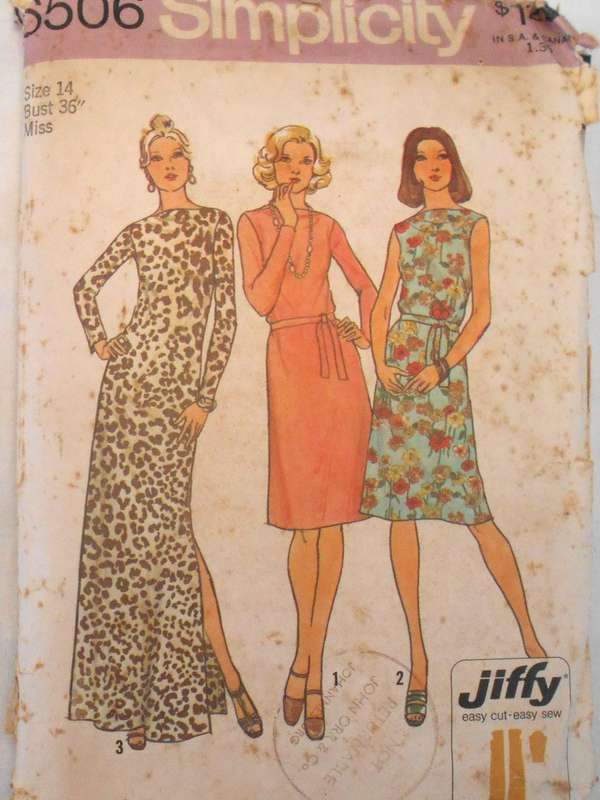 SIMPLICITY 6506 DRESS IN 2 LENGTHS SIZE 14 BUST 36 COMPLETE