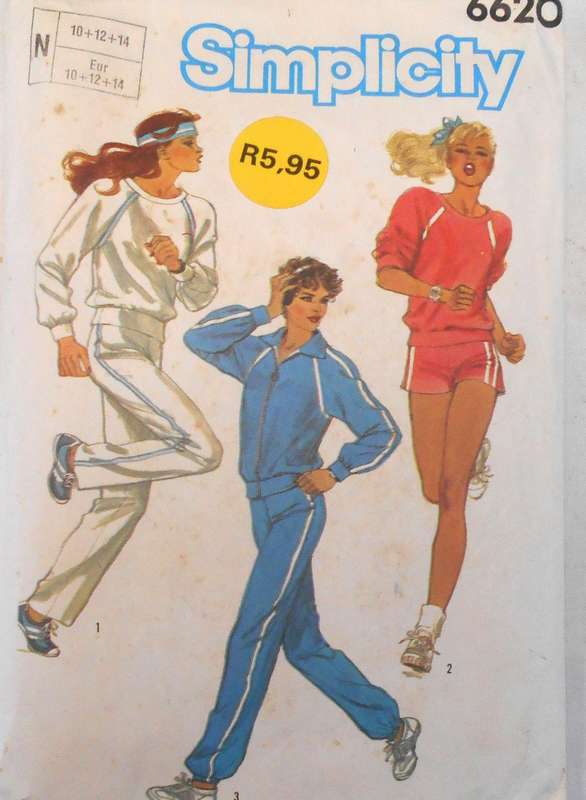 SIMPLICITY 6620 TRACKSUIT SHORTS AND JACKET C ONLY SIZE 10-12-14 NO SEWING INSTRUCTIONS