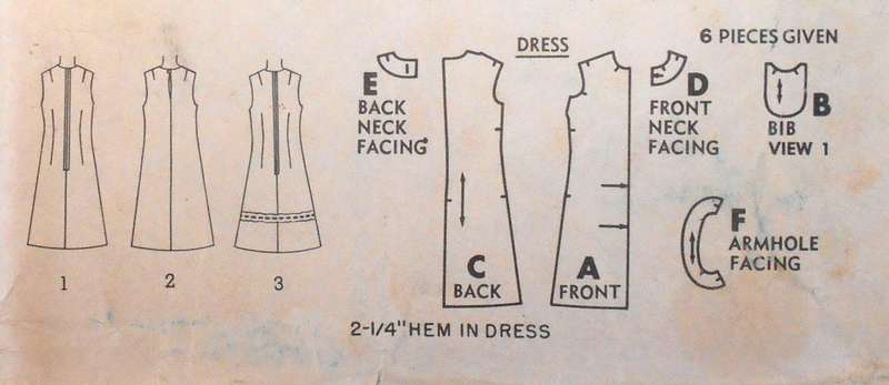 VINTAGE SIMPLICITY 6879 ONE PIECE DRESS SIZE 18 BUST 38 COMPLETE
