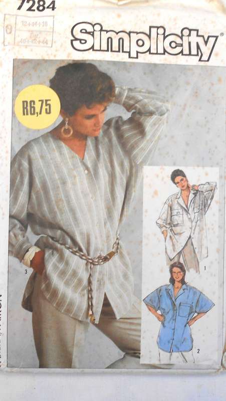 SIMPLICITY 7284 VERY LOOSE FITTING SHIRTS SIZE 12-14-16 COMPLETE-CUT TO 16