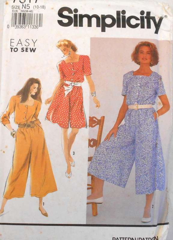 SIMPLICITY 7317 CULOTTE DRESS IN 2 LENGTHS SIZE 10-18 COMPLETE-UNCUT-F/FOLDED