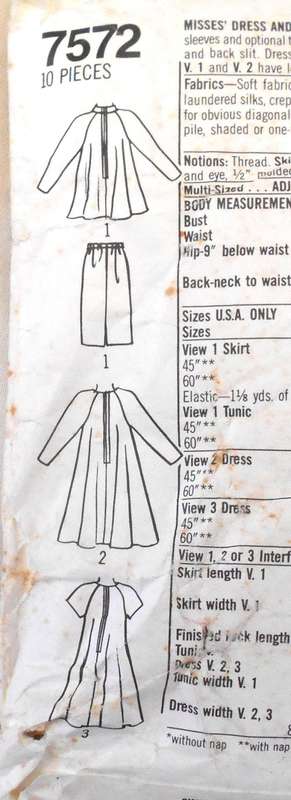 SIMPLICITY 7572 DRESS-TUNIC-SKIRT SIZE 10-16 COMPLETE- NO SEWING INSTUCTIONS