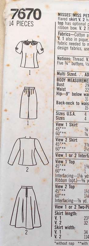 SIMPLICITY 7670 TWO PIECE DRESS WITH SLIM OR FLARED SKIRT SIZE 8-14 COMPLETE-UNCUT-F/FOLDED