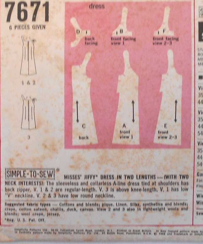 SIMPLICITY 7671 STUNNING SUMMER DRESS WITH SHOULDER TIES SIZE 16 BUST 38 COMPLETE-UNCUT-F/FOLDED