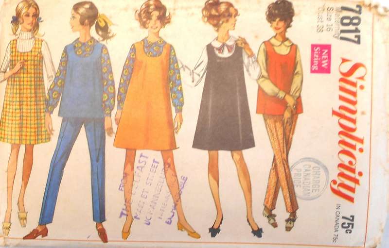 SIMPLICITY 7817 PINAFORE-TOP-BLOUSE-PANTS SIZE 16 BUST 38 COMPLETE-UNCUT-F/FOLDED