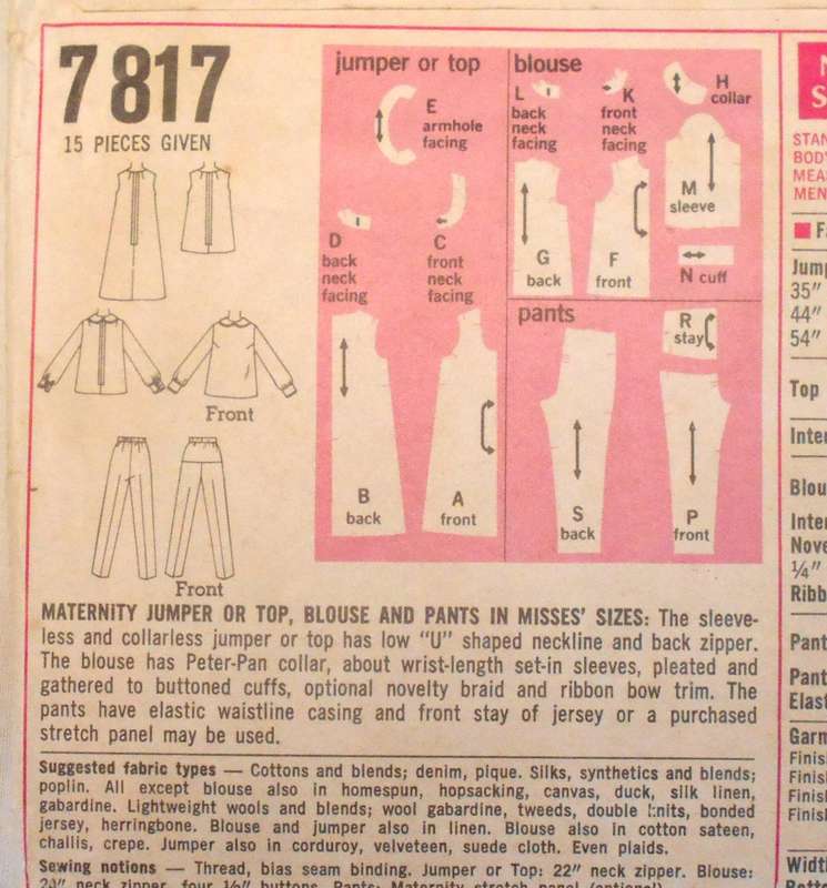 SIMPLICITY 7817 PINAFORE-TOP-BLOUSE-PANTS SIZE 16 BUST 38 COMPLETE-UNCUT-F/FOLDED