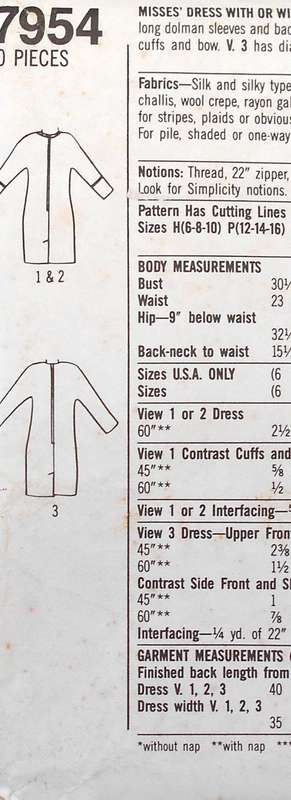 SIMPLICITY 7954 DRESS WITH/OUT DIAGONAL SEAMING SIZE 18-22 COMPLETE-UNCUT-F/FOLDED