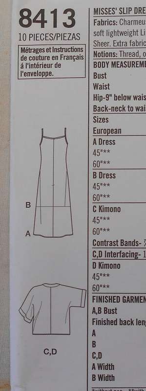 SIMPLICITY 8413 SLIP DRESS & KIMONO SIZE 6-14 COMPLETE- PART CUT TO 10