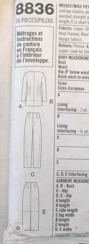 SIMPLICITY 8836 JACKET-PANTS-SKIRT SIZE 14-20 COMPLETE-UNCUT-F/FOLDED