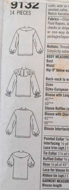 SIMPLICITY 9132 PULLOVER BLOUSE SIZE 18-20-22 COMPLETE-CUT TO 22