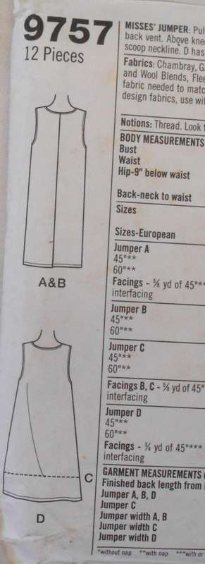 SIMPLICITY 9757 PINAFORE DRESS SIZE XS-S-M (6-16) COMPLETE-UNCUT-F/FOLDED