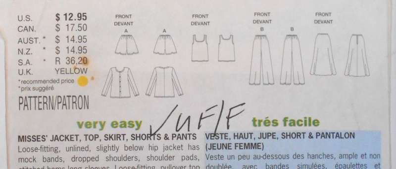 BUTTERICK 3091 JACKET-TOP-SKIRT-SHORTS-PANTS SIZE 18-20-22 COMPLETE-UNCUT-F/FOLDED