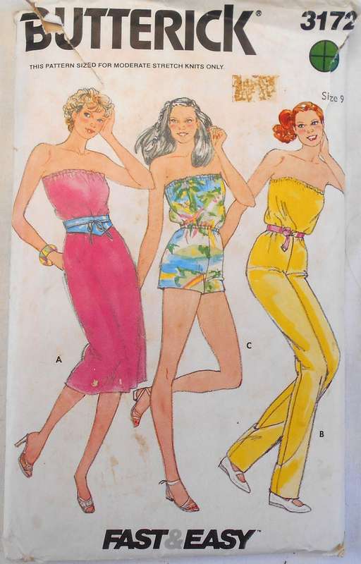 BUTTERICK 3172 LOOSE FITTING DRESS & JUMPSUIT SIZE 9 COMPLETE
