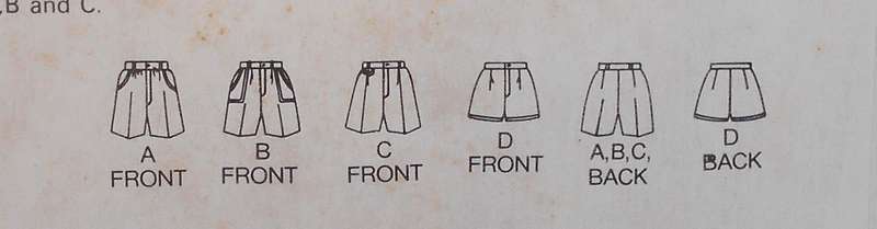 BUTTERICK 3179 SHORTS WITH STRAIGHT WAISTBAND SIZE 14 COMPLETE-UNCUT-F/FOLDED