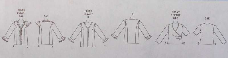 BUTTERICK 3784 WOMEN'S BLOUSE SIZE 28W-30W-32W ONLY BLOUSE VIEW D & E CUT TO 32W