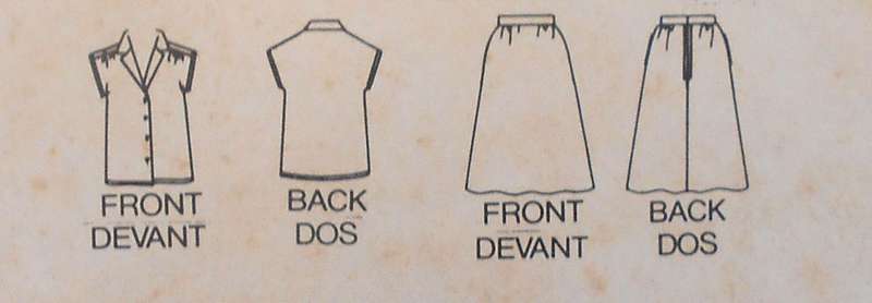 BUTTERICK 3808 BLOUSE & SKIRT SIZE 8-10-12 COMPLETE-CUT TO 12