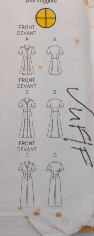 BUTTERICK 4045 FRONT BUTTON DRESS OR JUMPSUIT SIZE 18-20-22 COMPLETE-UNCUT-F/FOLDED