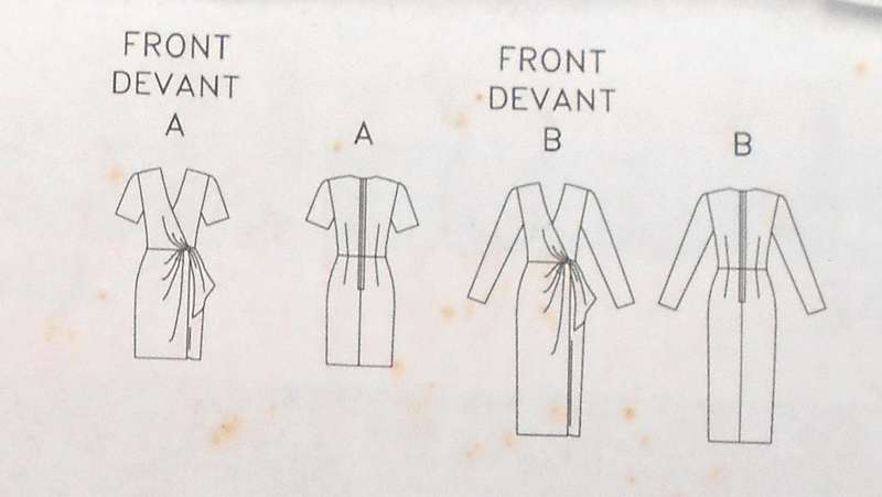 BUTTERICK 5410 MOCK WRAP DRESS SIZE 12-14-16 COMPLETE-UNCUT-F/FOLDED